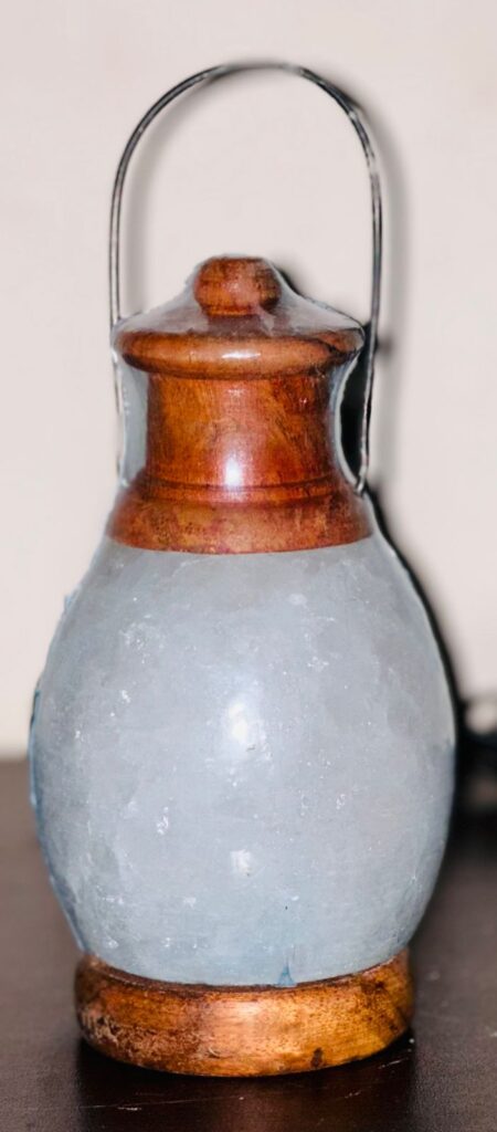 Himalayan Lantern Umbrella Shape white and pink Salt Lamp