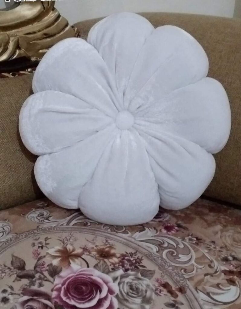 Handmade velvet flower cushion