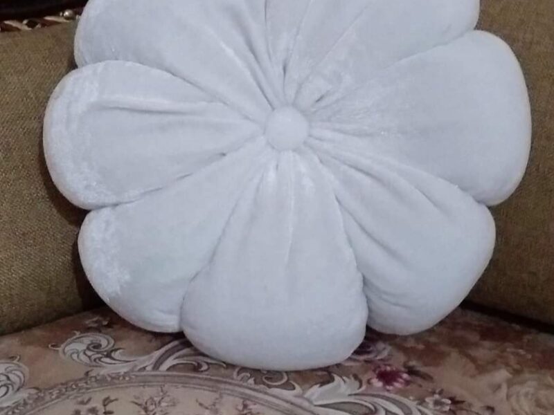 Handmade velvet flower cushion