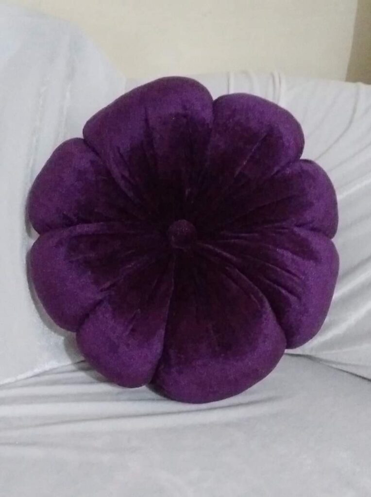 Handmade velvet flower cushion