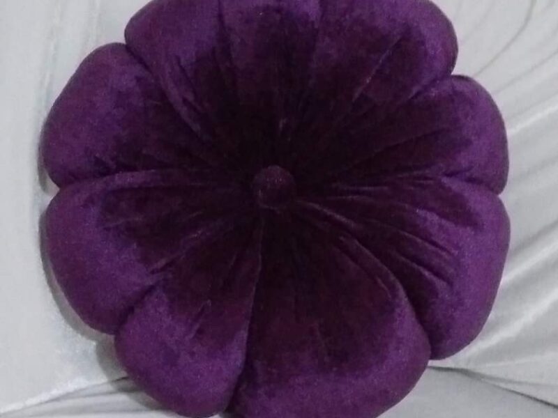 Handmade velvet flower cushion