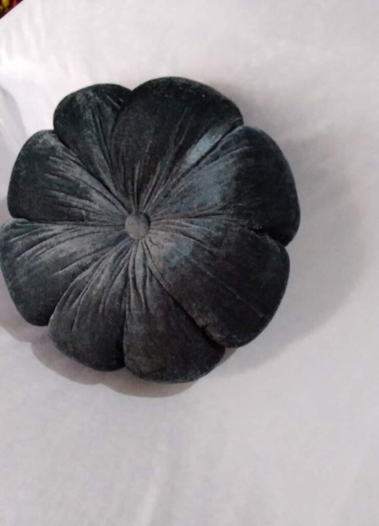 Handmade velvet flower cushion