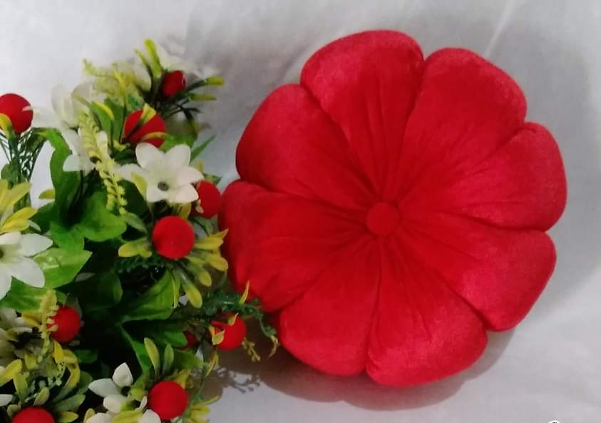 Handmade velvet flower cushion