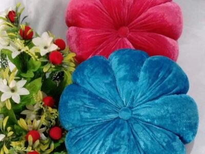 Handmade velvet flower cushion