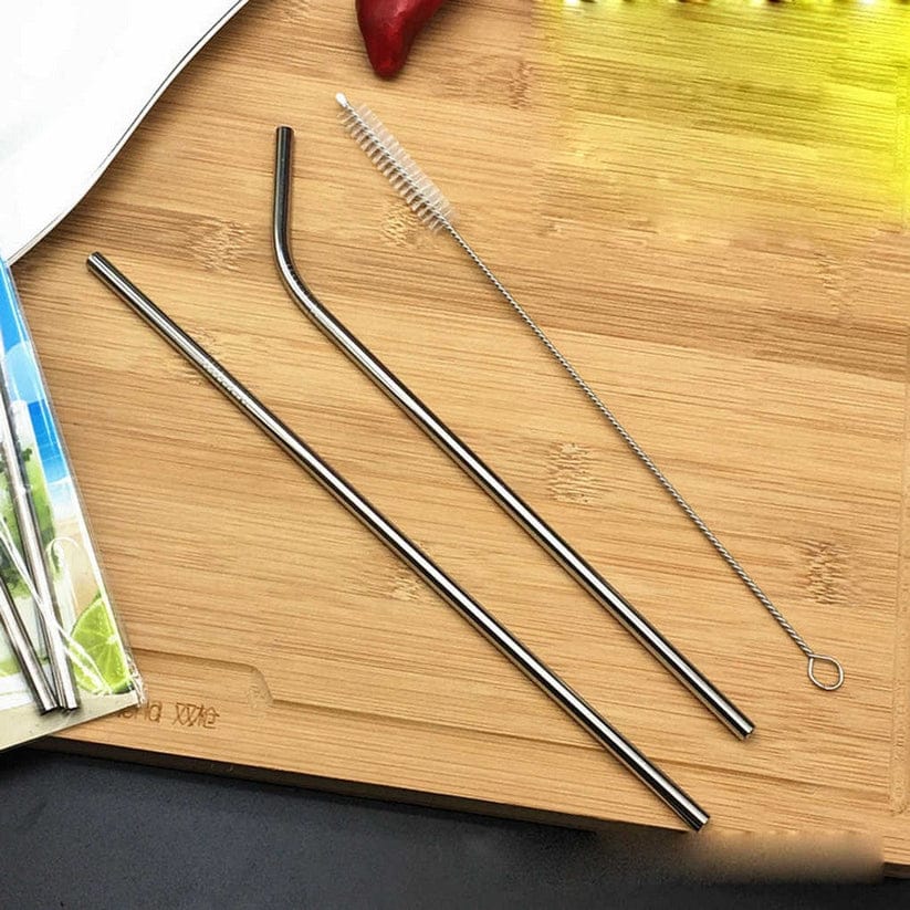 3pcs set Reusable Stainless Steel Metal Straw with Cleaning Brush