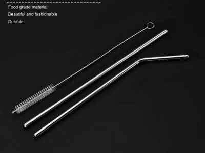 3pcs set Reusable Stainless Steel Metal Straw with Cleaning Brush