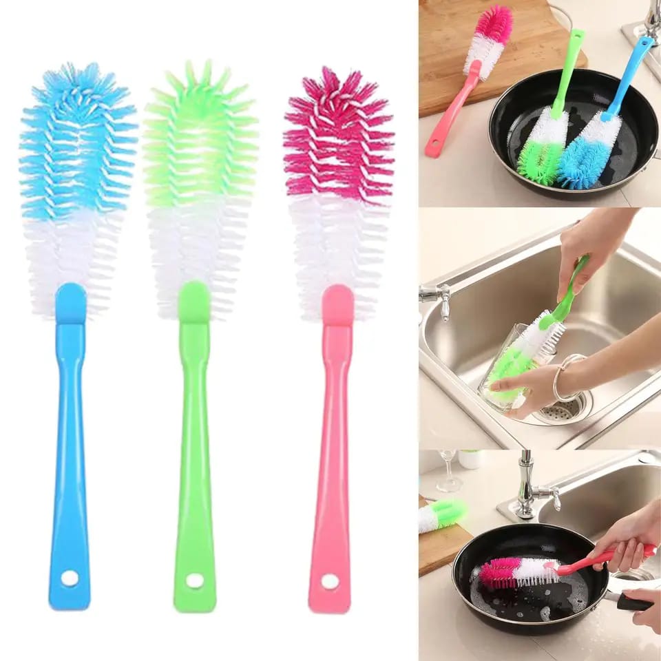 Bottle Cup Dish Pot Cleaning Long Handle Brush Random Colors