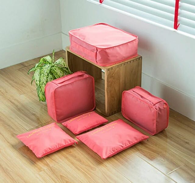 6 Pieces/Set Thicken Travel Storage Bags For Home Clothes Shoes Cosmetic Etc. Random Colours