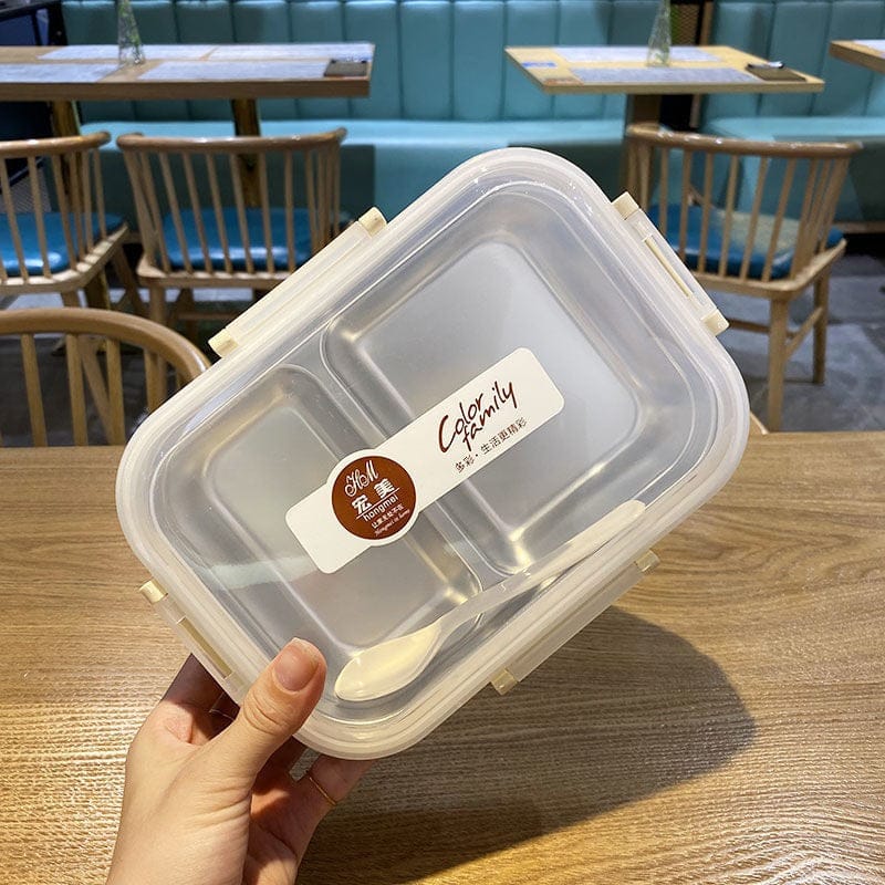 Steel Lunch Box with 2 Compartment & Spoon