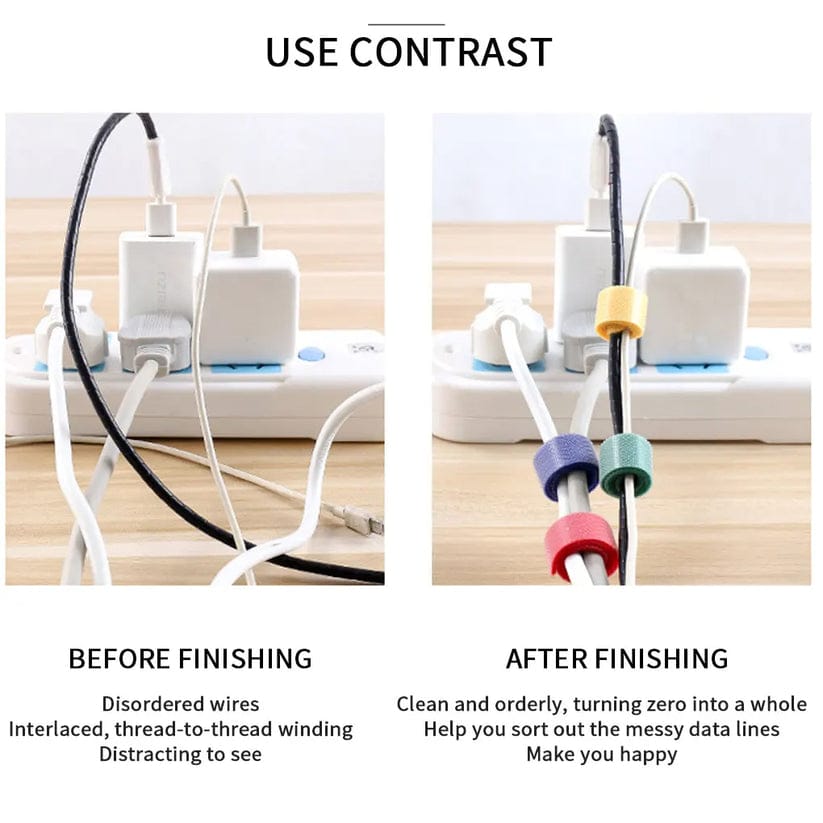 5Pc Cable Organizer Ties Random Colors