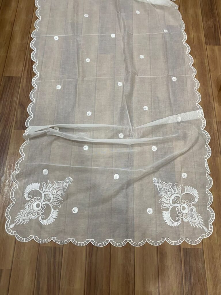 Khaddi four aide scalloped dupatta
