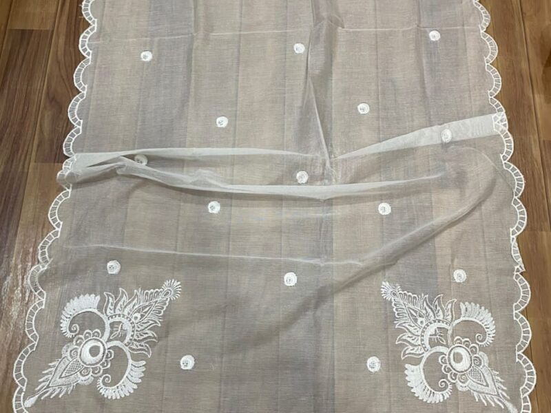 Khaddi four aide scalloped dupatta