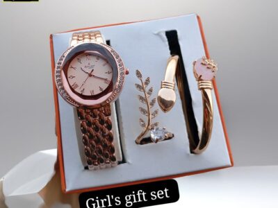 HIGH QUALITY XCELLENT GIRLS WATCH ⌚  DIAMOND CUT GLASS💎  STONE DAIL🎊 WITH ZIRCON STONE GIRLS' BRACELET📿