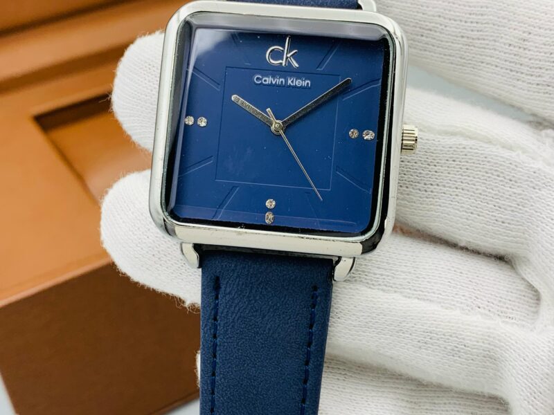 CK CALVIN KLEIN GENT'S COLLECTION METALLIC CASE LEATHER STRAP