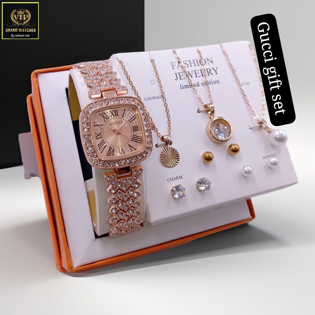 Gift Pack with watch And complete jewelry set
