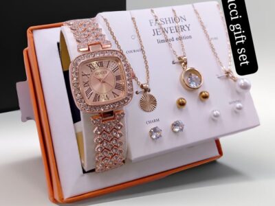 Gift Pack with watch And complete jewelry set