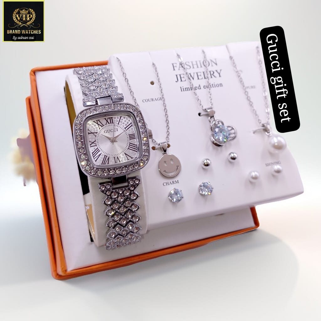 Gift Pack with watch And complete jewelry set