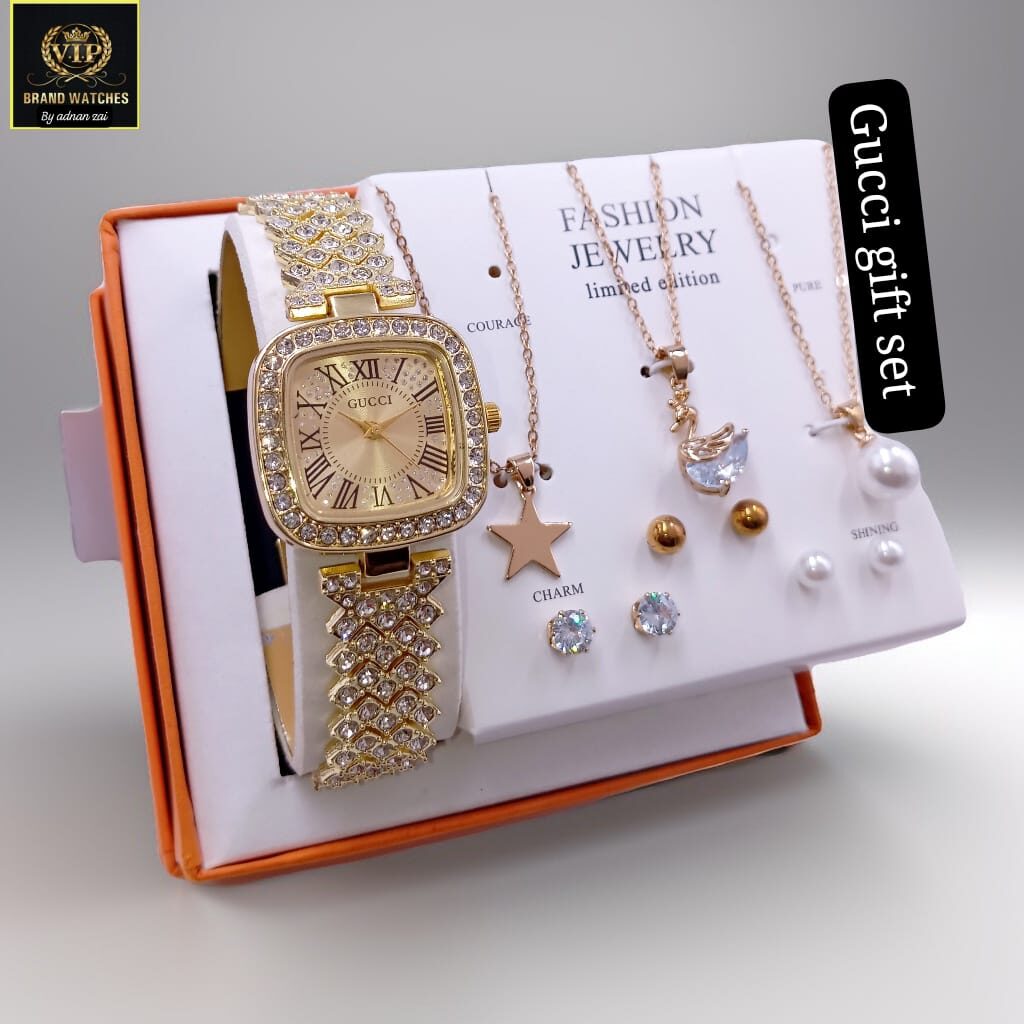 Gift Pack with watch And complete jewelry set