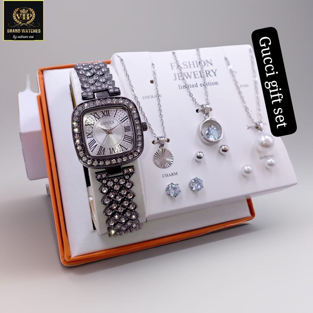 Gift Pack with watch And complete jewelry set