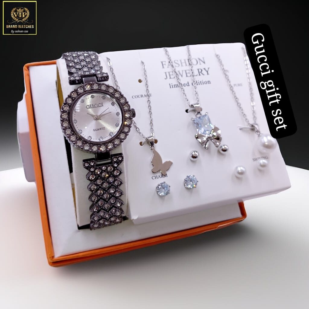 Gift Pack with watch And complete jewelry set