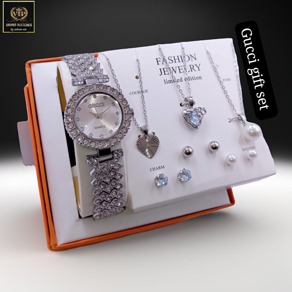 Gift Pack with watch And complete jewelry set