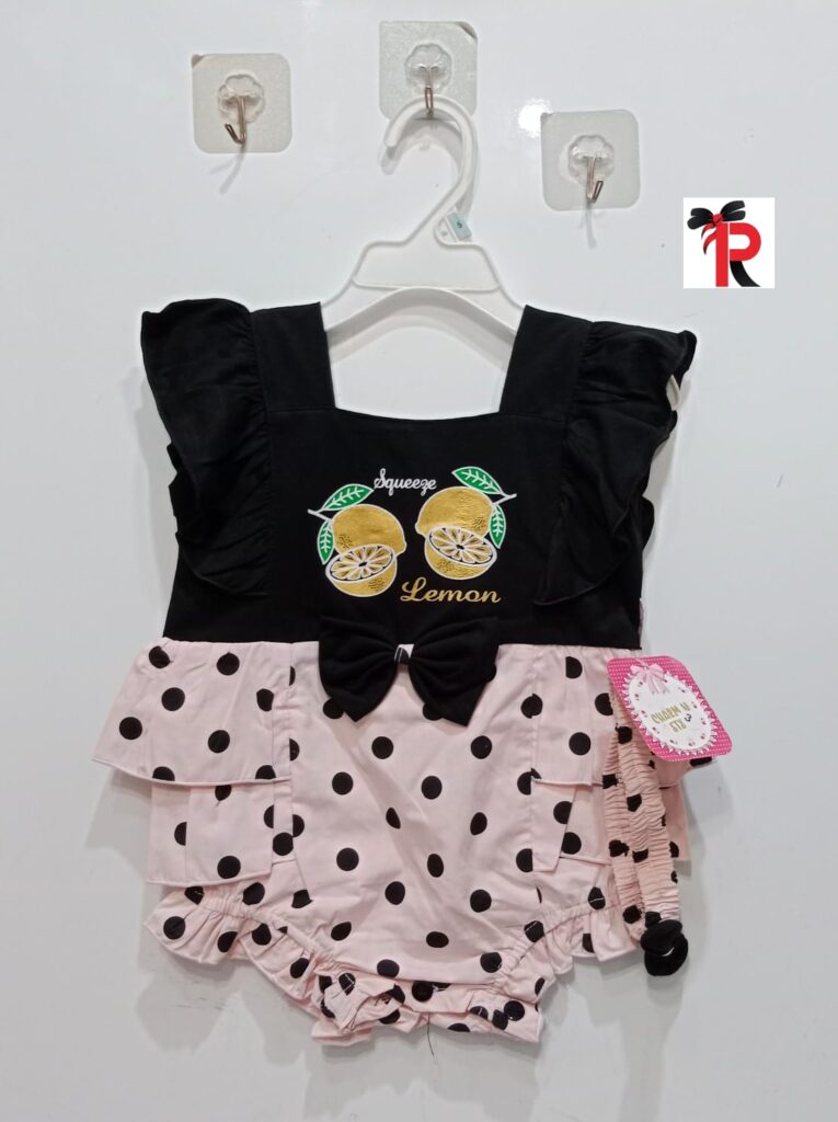 2pcs Stylish Printed Jumpsuit with Bow and Headband