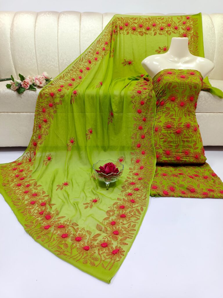 Handmade Kacha Bure Work 2pc Set (Shirt and Dupatta) PART 3