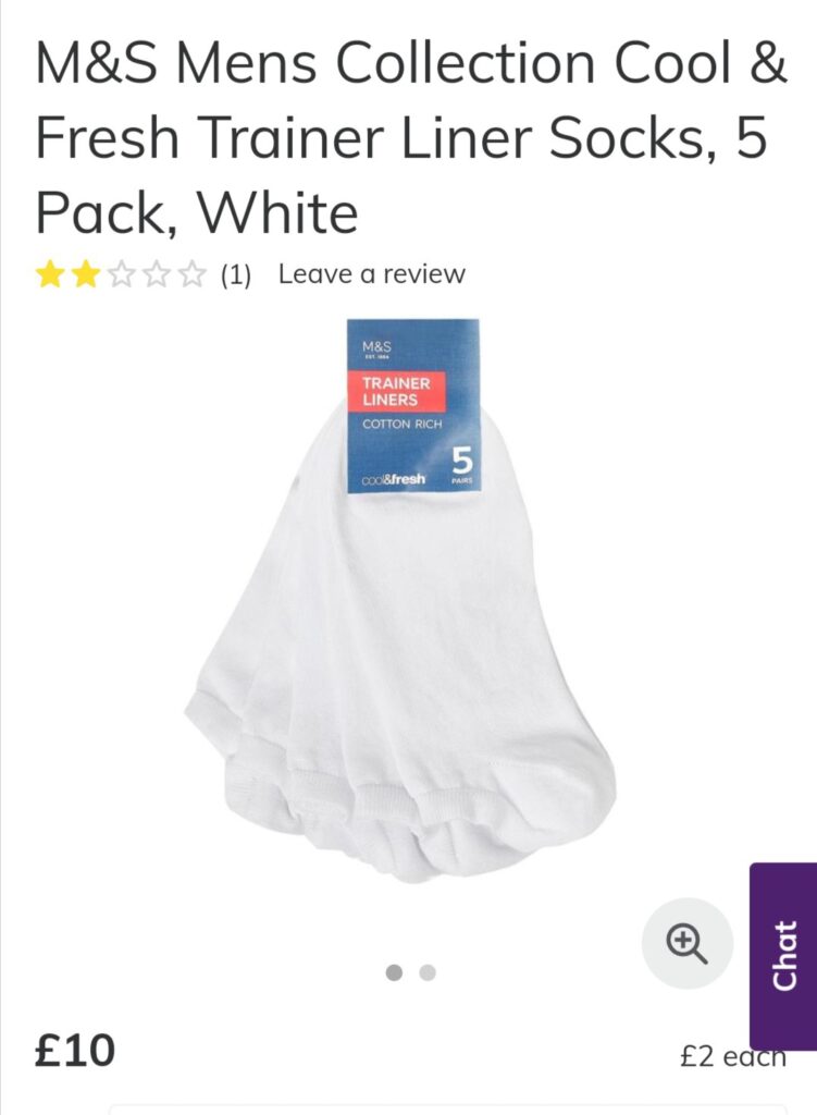 M&S Cool & Fresh Trainer Liner Socks