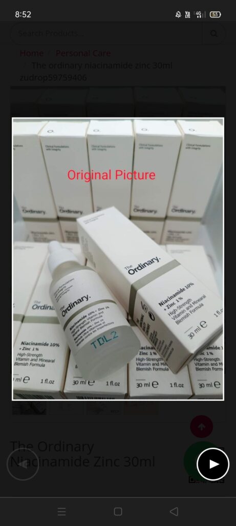 The ordinary niacinamide serum
