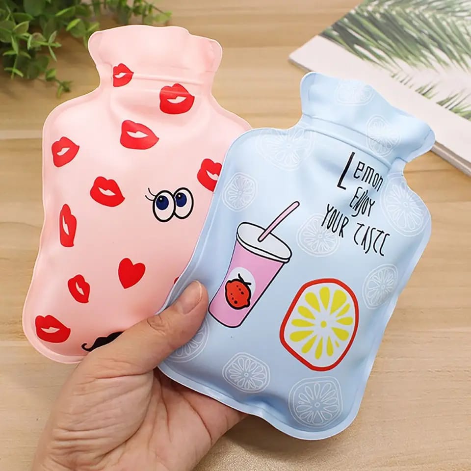 Portable Cute Hot & Cold Water Bag Bottle Shape Winter Feet Hand Warmer Random Colours