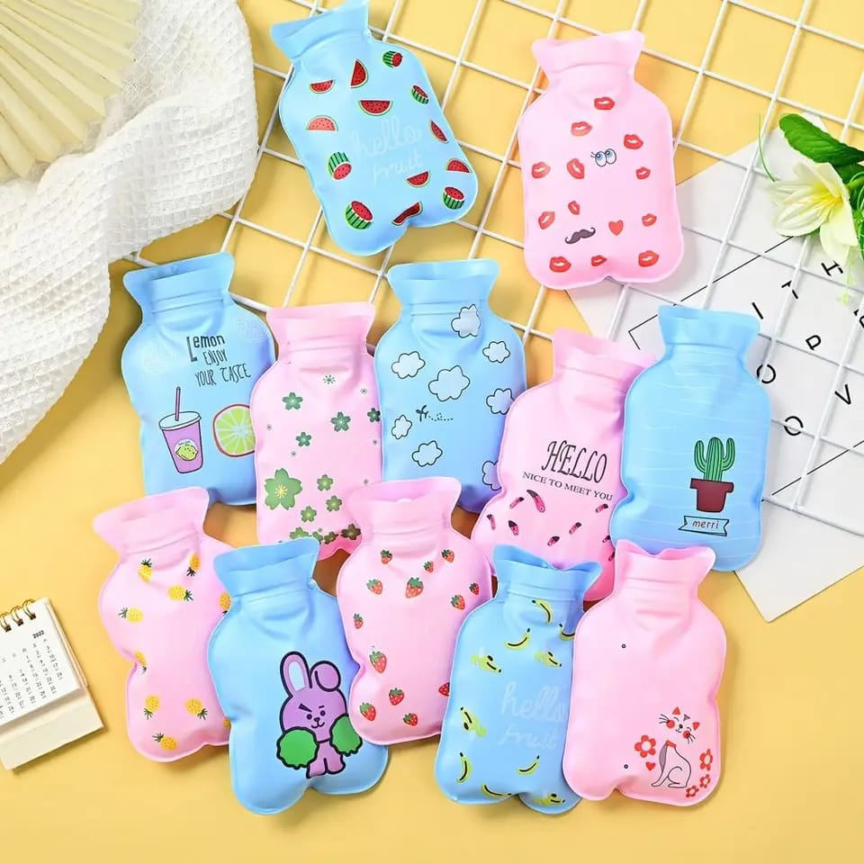 Portable Cute Hot & Cold Water Bag Bottle Shape Winter Feet Hand Warmer Random Colours
