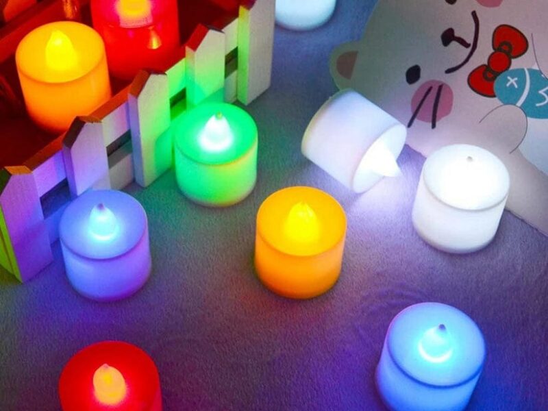 Pack Of 2 LED Multi Color Candle Light Decoration Ornamental No Heat. Random Colours