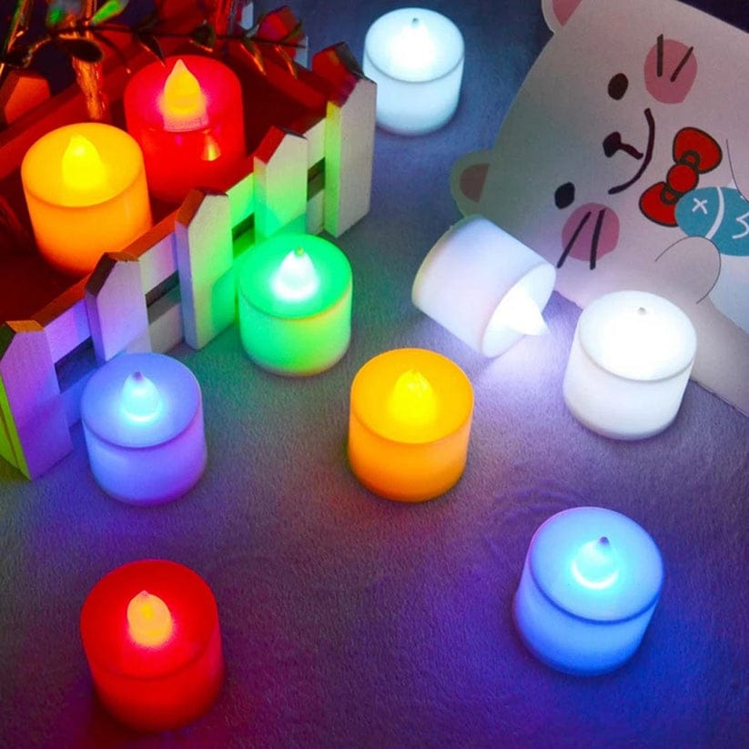 Pack Of 2 LED Multi Color Candle Light Decoration Ornamental No Heat. Random Colours