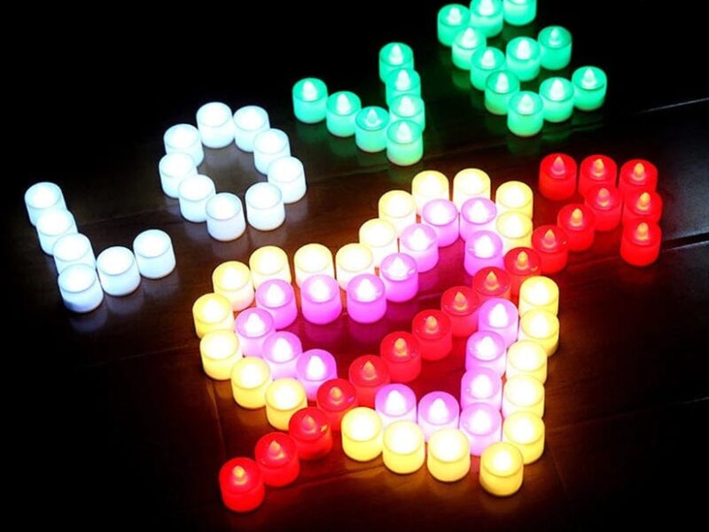 Pack Of 2 LED Multi Color Candle Light Decoration Ornamental No Heat. Random Colours