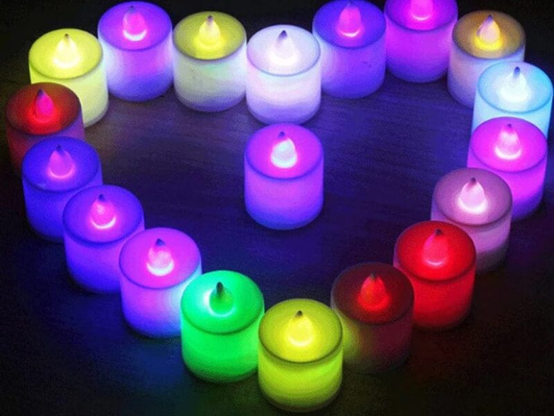 Pack Of 2 LED Multi Color Candle Light Decoration Ornamental No Heat. Random Colours