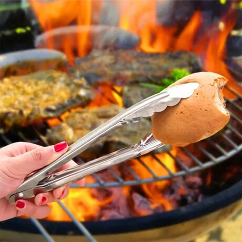 Stainless Steel Salads Tongs BBQ Kitchen Cooking Food Serving Bar Utensil Tong