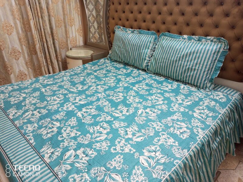 Latest Frill Design Bedsheet With 2 Pillow Covers