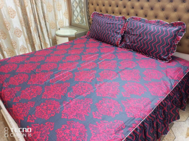 Latest Frill Design Bedsheet With 2 Pillow Covers