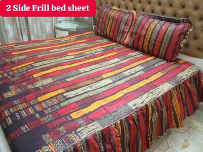 Latest Frill Design Bedsheet With 2 Pillow Covers