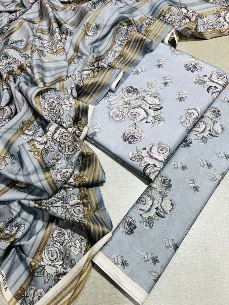 Summer Collection 2024 BAROQUE,(Premium Airjet Lawn) Quality (90/70),Lawn 3pc