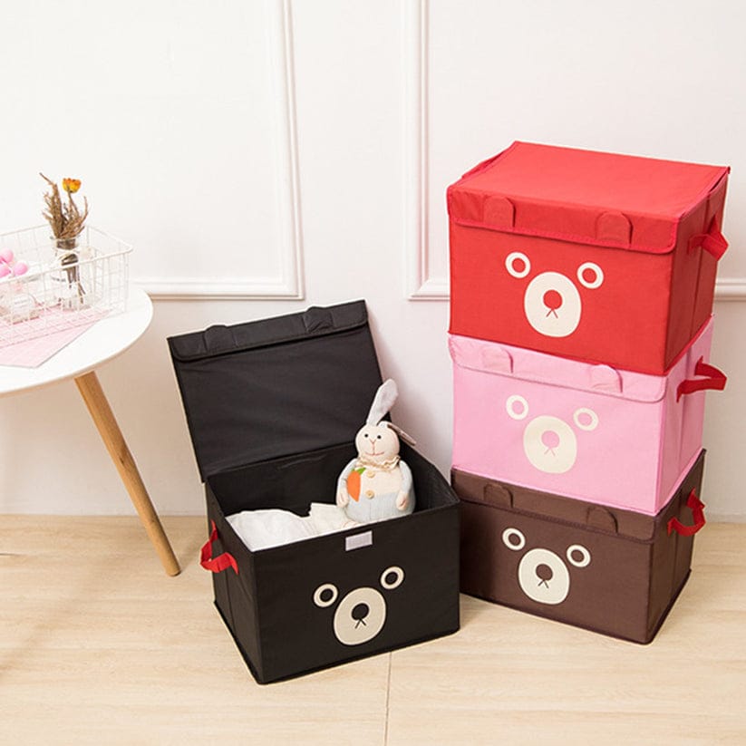 Cartoon Bear Foldable Storage Box For Multipurpose. High Quality Big Size Random Colours