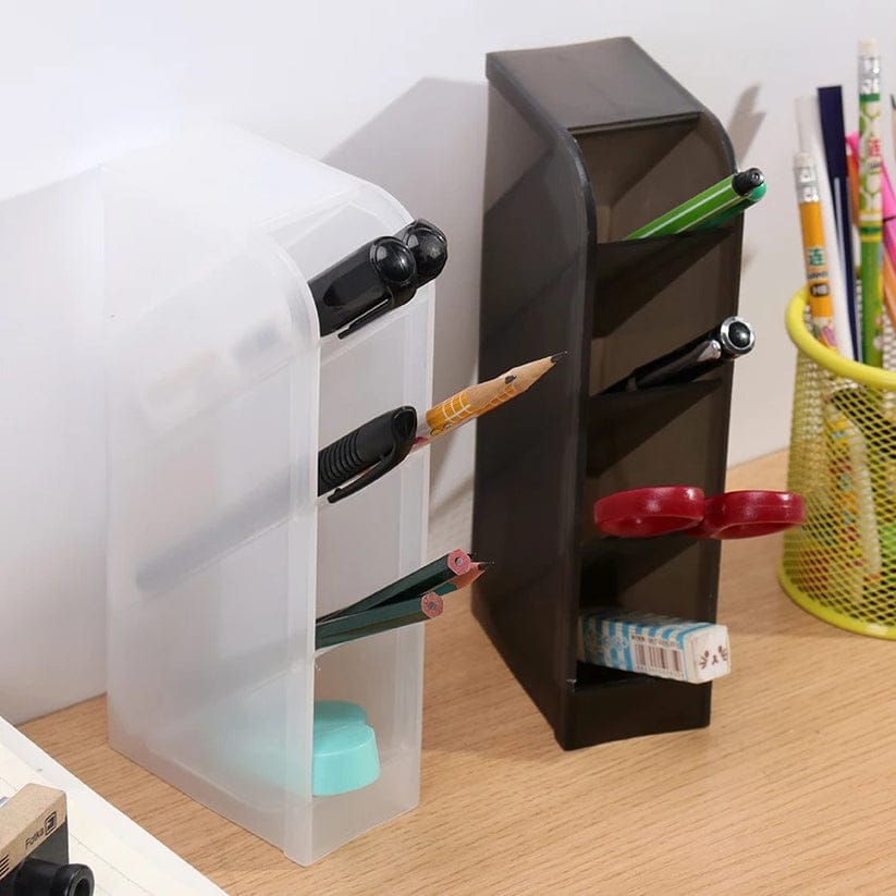 4 Grids Multifunction Desktop Pen Holder Random Colors