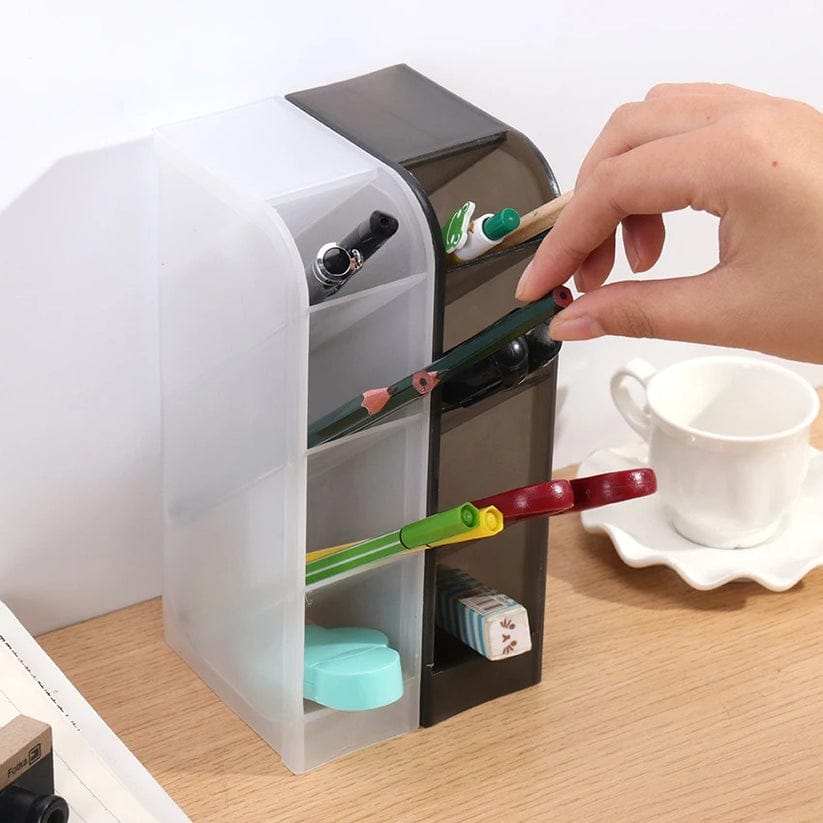 4 Grids Multifunction Desktop Pen Holder Random Colors