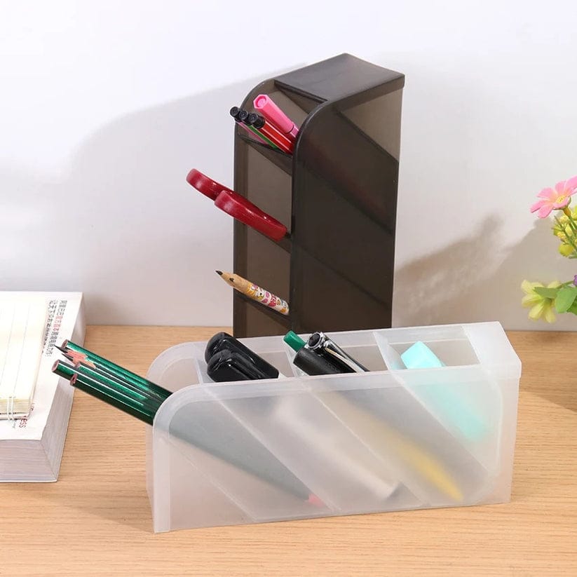 4 Grids Multifunction Desktop Pen Holder Random Colors
