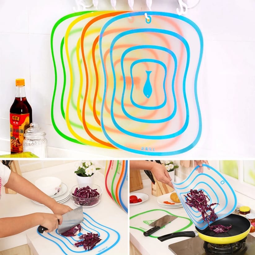 1pc Mini Silicone Plastic Chopping Board Food Cutting plastic Chopping Board Size 20 x 14 CM Random Colors