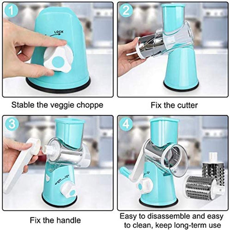 Multifunctional Manual Vegetable Drum Chopper Random Colors