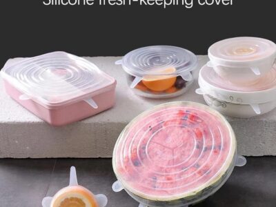 6 Pieces Silicon Lids Random Colors Box Packing