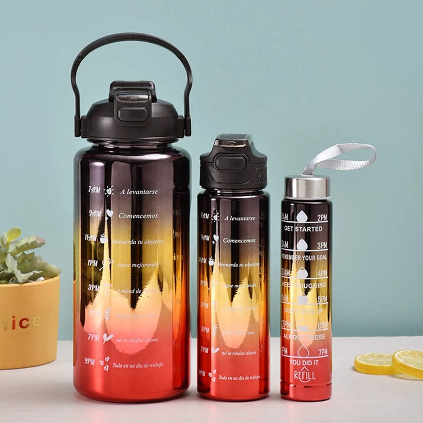 3Pcs Leakproof Water Bottle with Times Random Colors