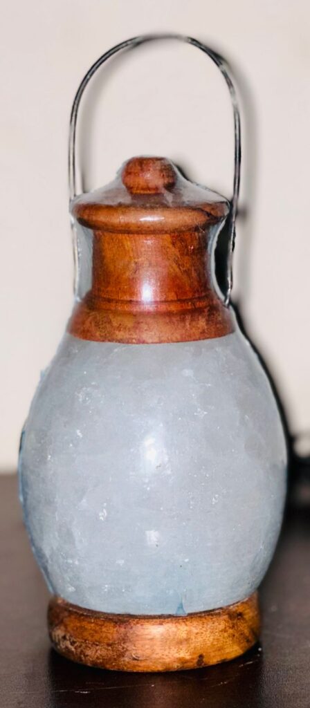 Himalayan Lantern Umbrella Shape white and pink Salt Lamp