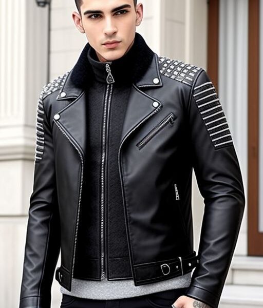 Men's Real Leather Motorcycle Jacket - Autumn/Winter Retro Windproof Byker Coat with Stand-up Collar, Slim Fit Zipper Real Sheepskin Jacket for Men and Young Adults